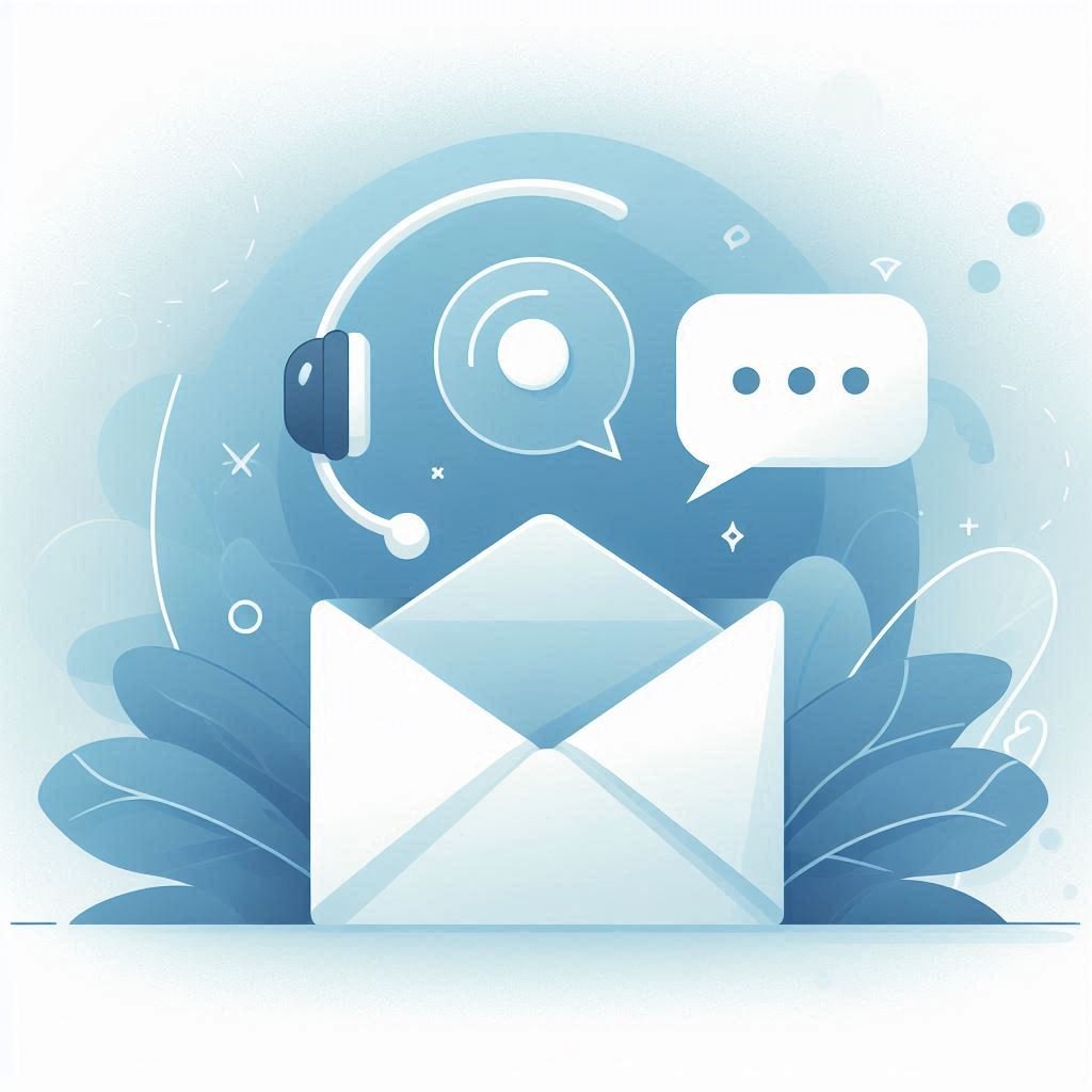 contact us : Envelope and speech bubble icons symbolizing communication and contact